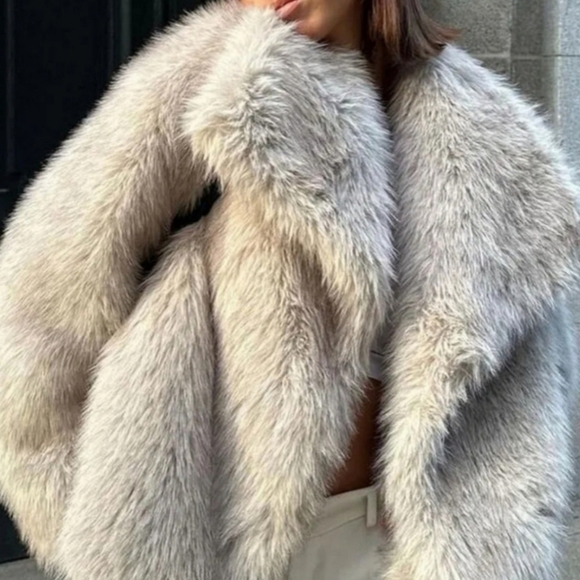 Woven Jacket For Women Loose Stand Collar Long Sleeve Coat Autumn Winter - Picture 3 of 4